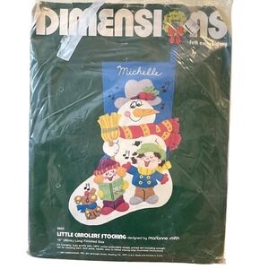 Dimensions Little Carolers Snowman Christmas Felt Stocking Kit 1983 Embroidery